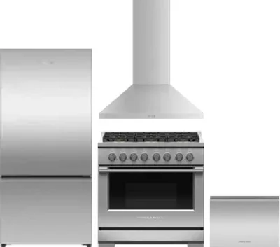 4 Piece Package Includes Refrigerator, Range, Hood And Dishwasher